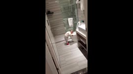 Boy hilariously mimics father's vomiting after witnessing alcohol-induced incident