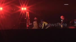 USA: Multiple Vehicle Collision Southbound 14 Freeway in Santa Clarita, LA