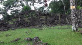 The Gunung Padang Pyramid Site In Indonesia  CIANJUR, INDONESIA - MAY 12: The Gunung Padang pyramid site in Cianjur, West Java, Indonesia, on May 12, 2024. Gunung Padang, also known as “mountain of enlightenment”, sits at the top of an extinct volcano and