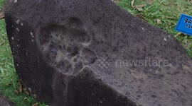 The Gunung Padang Pyramid Site In Indonesia  CIANJUR, INDONESIA - MAY 12: The Gunung Padang pyramid site in Cianjur, West Java, Indonesia, on May 12, 2024. Gunung Padang, also known as “mountain of enlightenment”, sits at the top of an extinct volcano and