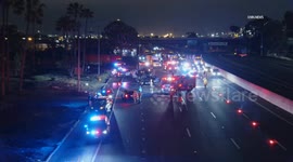 USA: Fiery Pursuit Crash on 710 Freeway in  Long Beach , LA