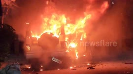 Violence erupts in southern India: TDP vehicle torched amidst political turmoil