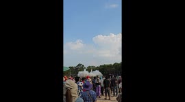 Locals fire homemade rocket into sky to ask gods for rain in Thailand