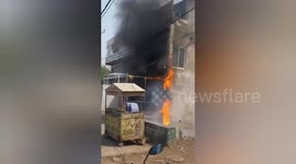 India: A massive fire broke out in an ATM installed in Residency building on Northern India