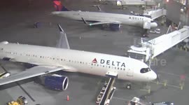 Passengers flee when Delta Airlines plane catches fire