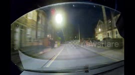 Man runs out in road without looking. 
10pm, Talbot road, Bristol, UK.