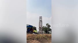 Locals launch rockets for festival in northeastern Thailand