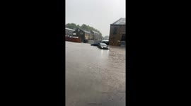 Bradford, UK: Cars left stranded in floodwaters amid relentless rain