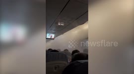 Eerie mist fills airplane cabin