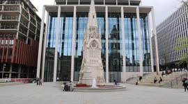 Palestine Action protestors dye fountains red in Birmingham
