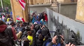 Georgia: People protest against a proposed foreign agents bill in Tbilisi