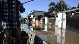 Brazilian Army and Fisherman Providing Support and Help to Flood Victims in Porto Alegre