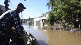 Brazilian Army and Fisherman Providing Support and Help to Flood Victims in Porto Alegre