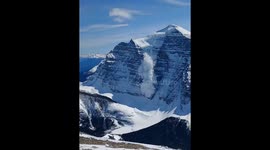 Icefall spectacle: Mount Temple avalanche capture