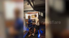 Dart pierces man's finger - after he challenges pal to hit board behind his hand