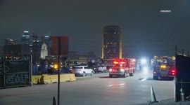 USA: Big Rig Rolls Over at Union Pacific Rail Yard in Lincoln Heights, LA