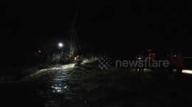 evacuation of an elderly husband and wife after being isolated for five days due to major flooding
