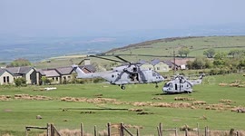 Royal Navy Merlin Helicopters Flying in Support of Ten Tors & Jubilee challenges on Dartmoor