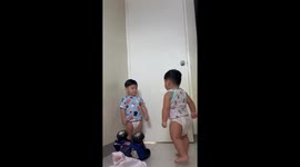 Twin toddler tease: sibling shenanigans in Pagsanjan