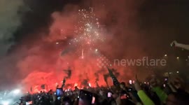 UK: Celtic Fans Celebrate After Winning Scottish Premiership 2