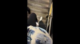 Subway Doors Keep Closing On Commuter