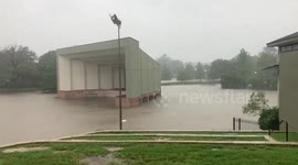Severe flooding hits Wolf Pen Creek in College Station, Texas