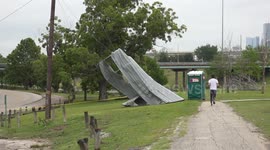 USA: Damage at Bayou Greenways Park in Houston Heights