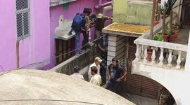 Roaming Leopard in Baripada town area was rescued by the forest department of STR (Similipal Tiger Reserve)