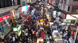 China: Tourists Gather at A Night Market in Nanning