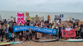 Surfers Against Sewage protest, Brighton, England. UK