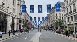 Banners decorate London’s Regent St ahead of Champions League Final at Wembley