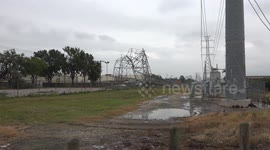 USA: Downed Power Lines After Storm in Houston