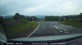 Enterprise van driving on wrong side of road Near Miss!