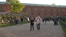 People in St. Petersburg learn about military history at museum night event