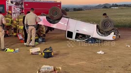 USA: Rollover With Multiple Injured in Winchester, LA