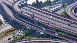 Chinese Rose is Bloom on Both Sides of Overpass in Huai'an