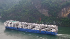 China: Ships pass through the Three Gorges of the Yangtze River to deliver cars to Yichang