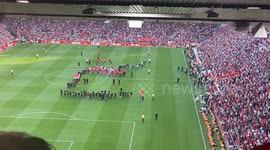 Jurgen Klopp fist pumps the crowd in his last game as Liverpool manager