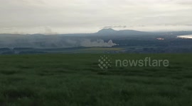 Fire at abandoned Pinkie Hospital Musselburgh East Lothian near Edinburgh