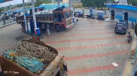 Quick thinking of fuel station staff, a massive fire accident was averted on South India