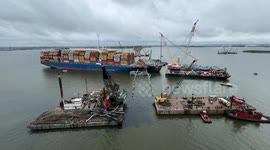Baltimore bridge collapse clean-up continues