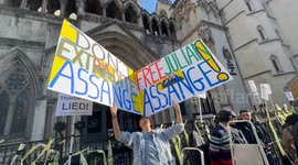 Julian Assange supporters protest outside British High Court as final verdict expected in case for  extradition to US