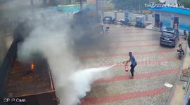 Fuel station owner and staff prevent major fire accident in southern India