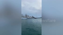 Yacht catches fire off coast of Thailand