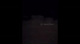 Comet lights up night sky in Barcelos, Portugal