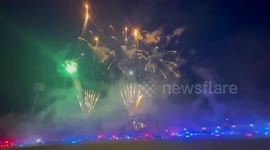 USA: Law Enforcement Torch Run Culminates with Spectacular Firework Display