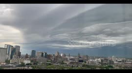 Stunning morning cloud roll captured in Milwaukee