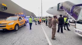 Injured passengers carried off Singapore Airlines flight after emergency landing