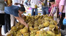 China: Citizens Buy Thailand Durian in Nanning