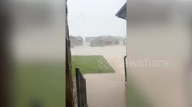 Video shows golf ball-sized hailstones raining down during storm